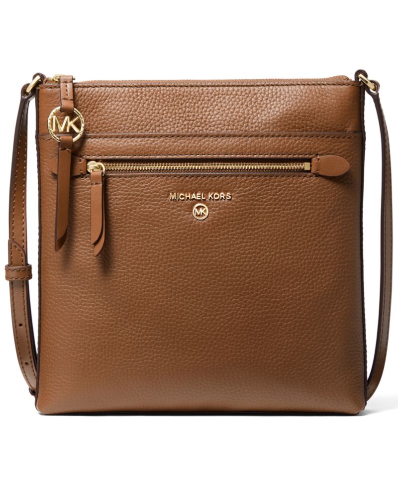 Michael Kors Jet Set Charm Leather Small North South Flat Crossbody Bag