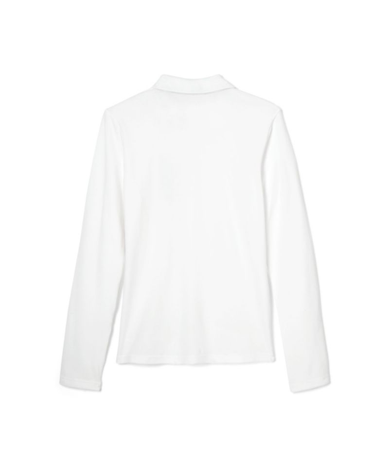 Big Girls Long Sleeve Stretch Pique Polo Shirt