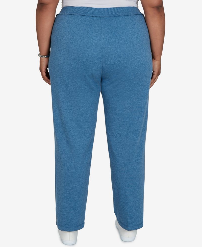 Plus Size Pull-On Elastic Waist Mid-Rise Denim Pants