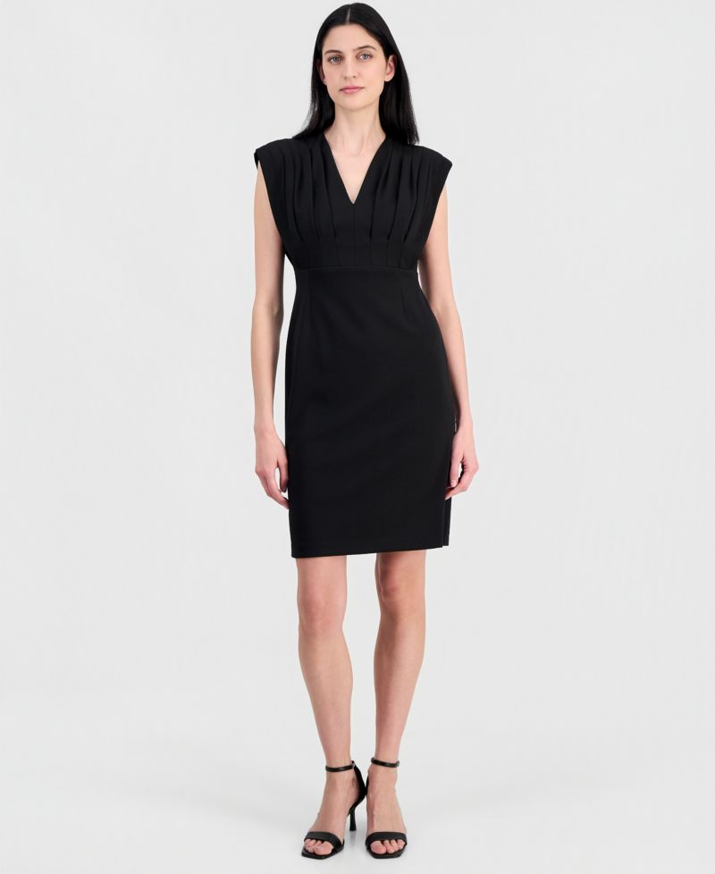 Women's Pleated-Bodice Sheath Dress