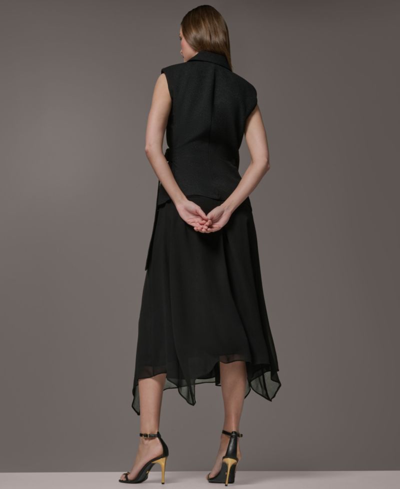 Women's Collared Sleeveless Fit & Flare Dress