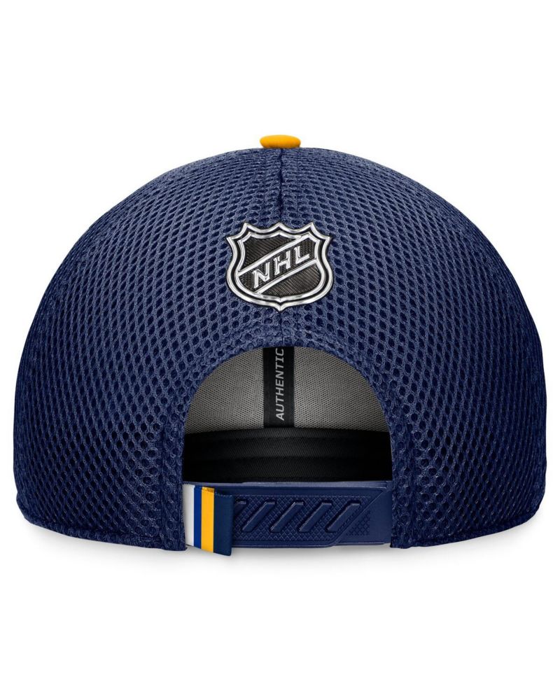 Men's Navy St. Louis Blues 2024 NHL Draft on Stage Trucker Adjustable Hat