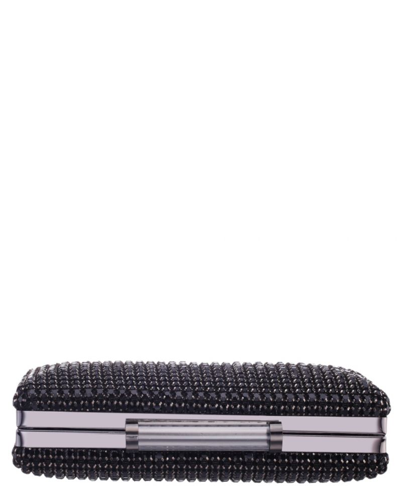 Mini Crystal Encrusted Minaudiere Lift Lock Clutch