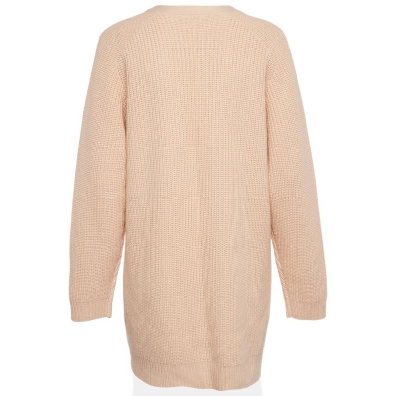 Women's Pastel Pink Cashmere Knit Button Front Cardigan