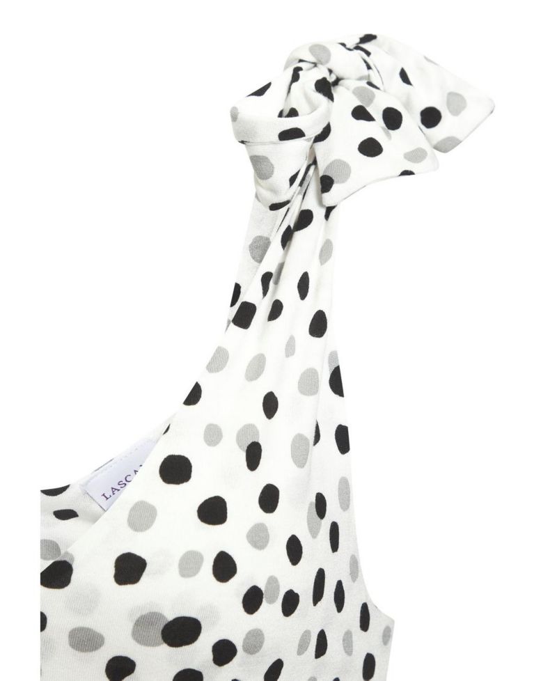 Women's Viscose Printed Tie Strap Fit-and-Flare V-Neck Short Dress