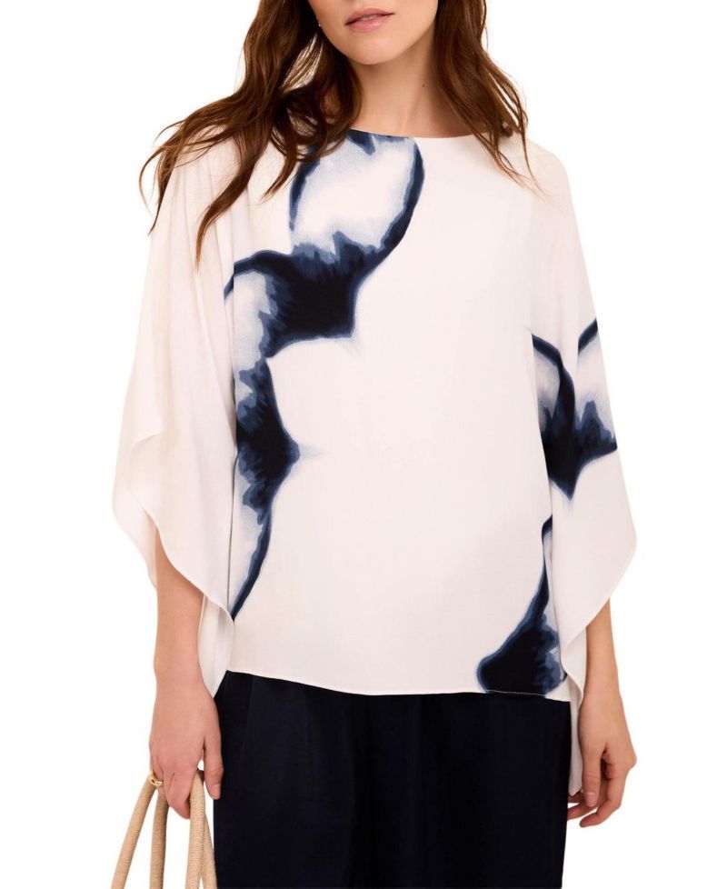 Women's Print Short-Batwing Blouse