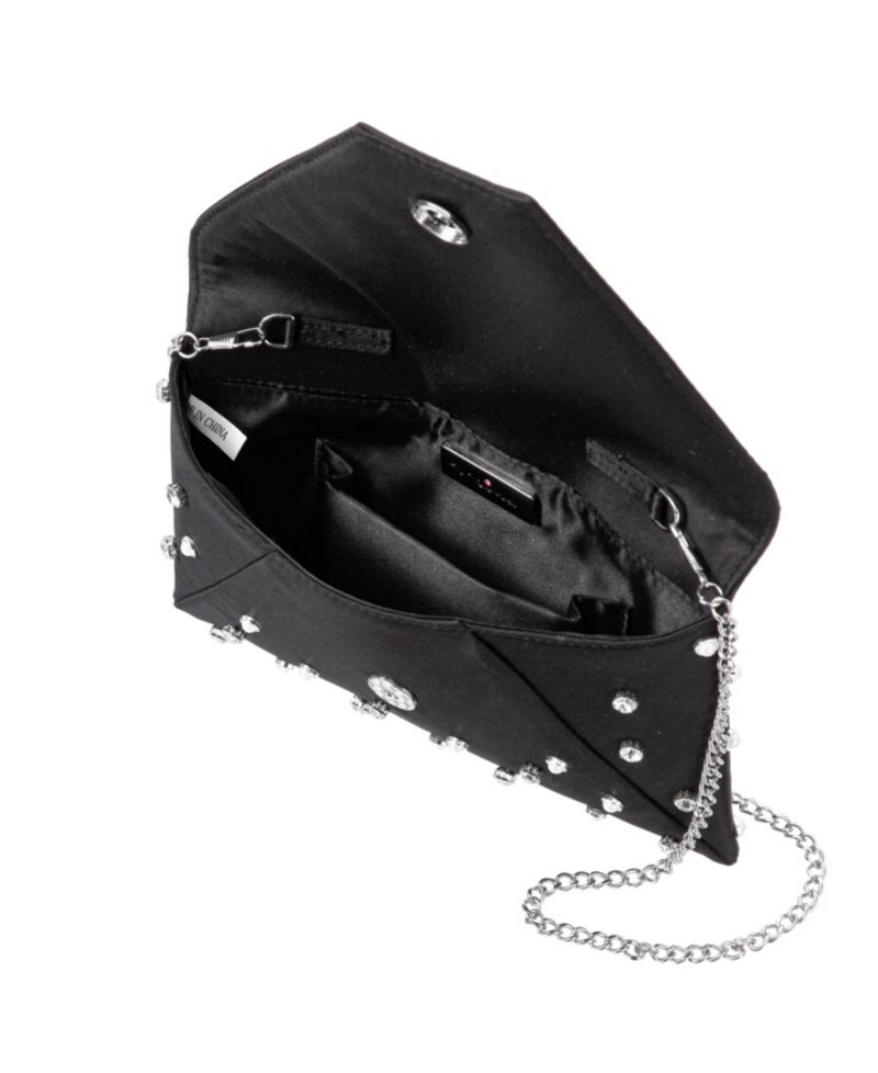 Imitation Pearl/Crystal Adorned Square Envelope Clutch