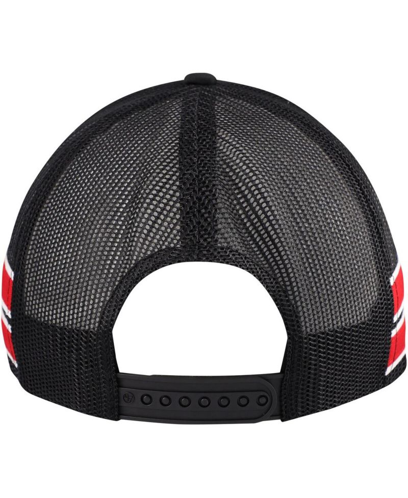 Men's Black Chicago Bulls Sidebrand Stripes Trucker Adjustable Hat