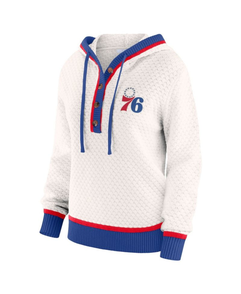 Women's Cream Philadelphia 76ers Plus Size Hoodie Sweater