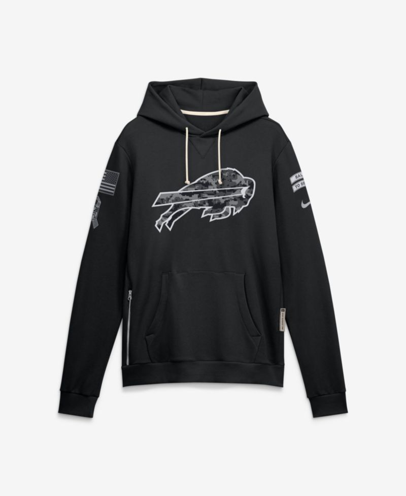 Men's Black Buffalo Bills 2026 Salute to Service Sideline Pullover Hoodie