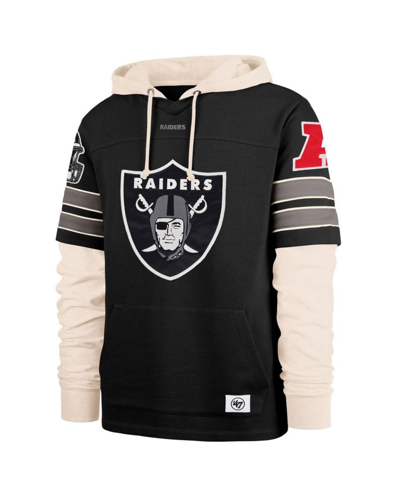 Men's Black Las Vegas Raiders Split Zone Cornerback Duo Hoodie