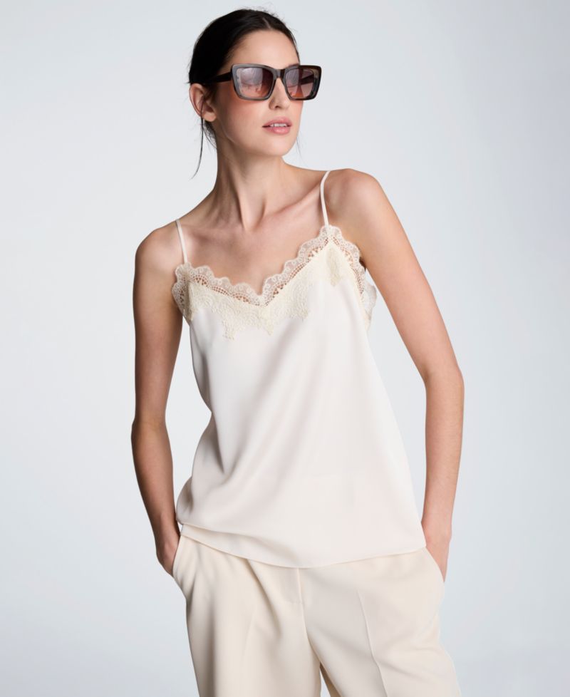 Women's Lace Trim V-Neck Camisole Top