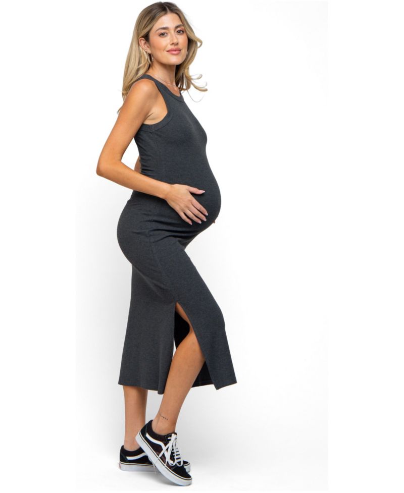 Women's Ribbed Side Slit Tank Dress