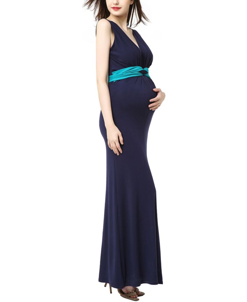 Women's Colorblock Nursing Maxi Dress