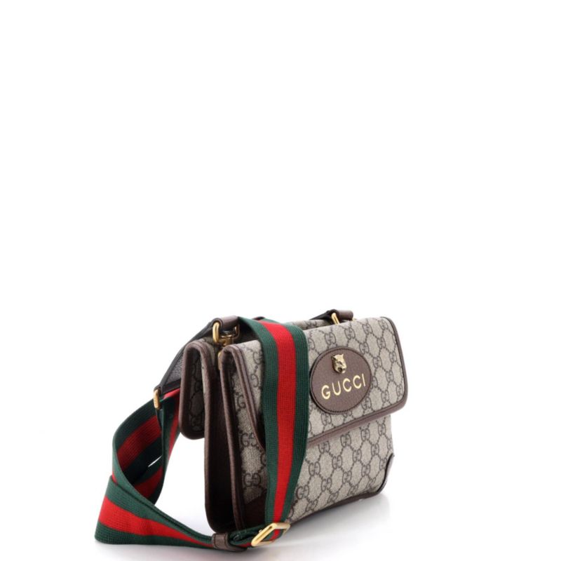 Small Neo Vintage Flap Messenger GG Coated Canvas
