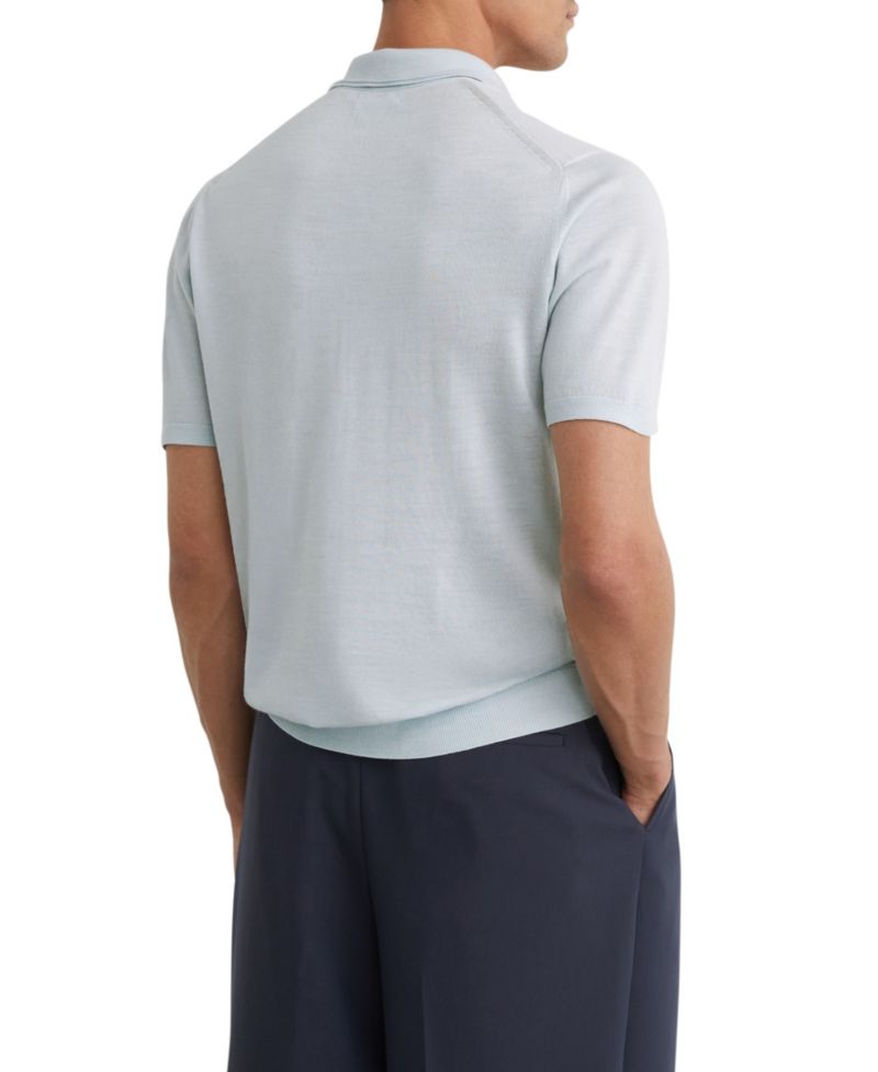 Men's Duchie Open Collar Merino Wool Polo Shirt