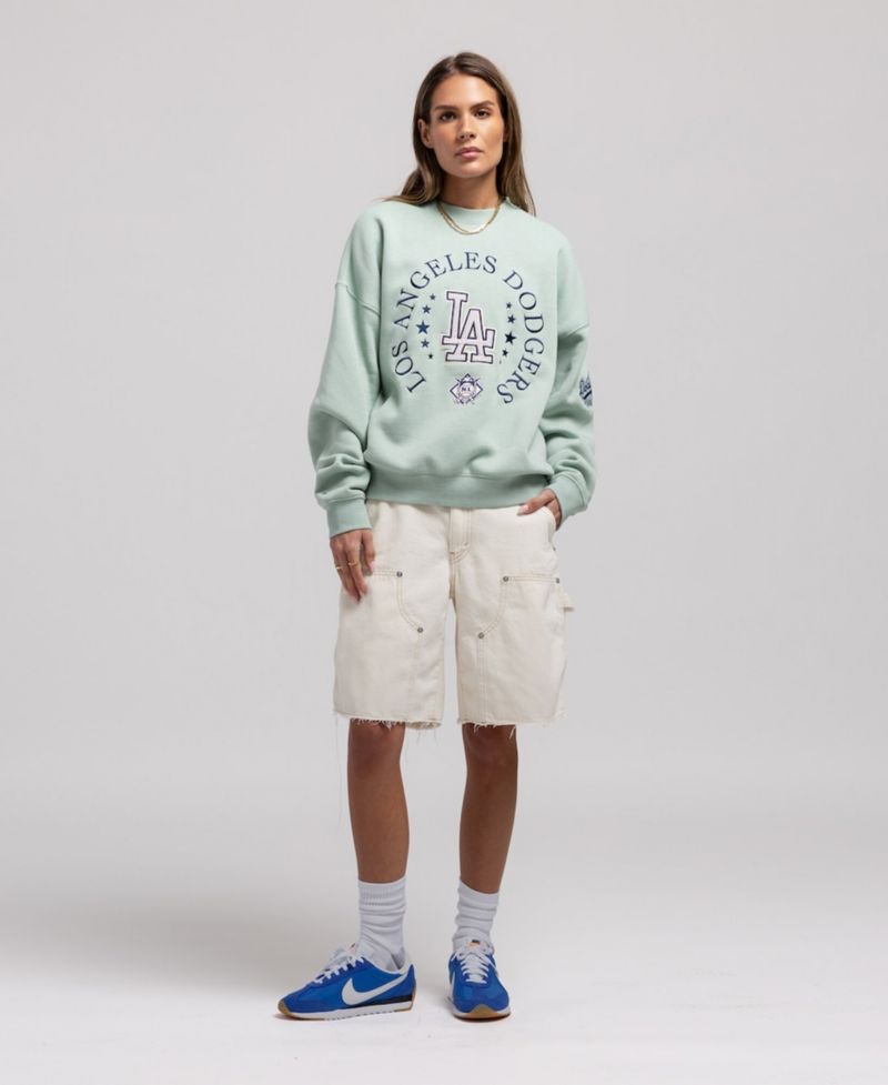 Mitchell Ness Women's Green Los Angeles Dodgers Yacht Rock Sweatshirt