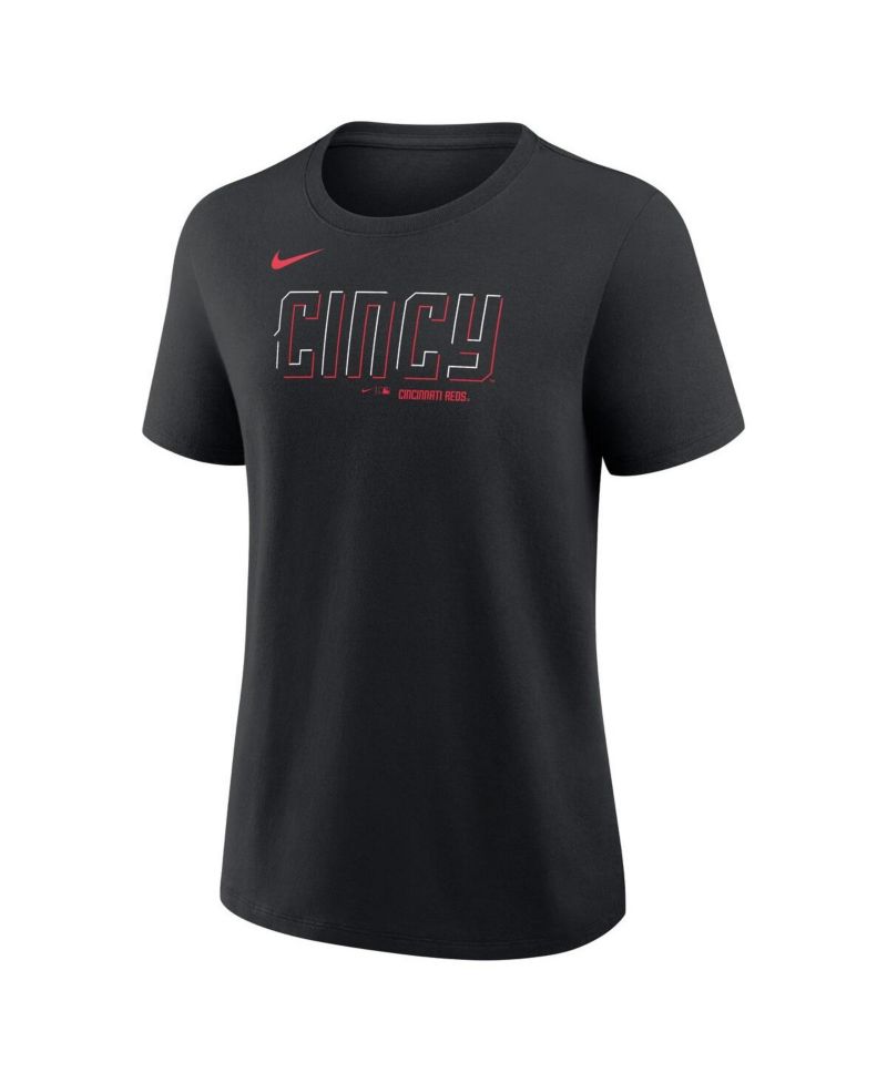 Women's Elly De La Cruz Black Cincinnati Reds Name and Number T-Shirt