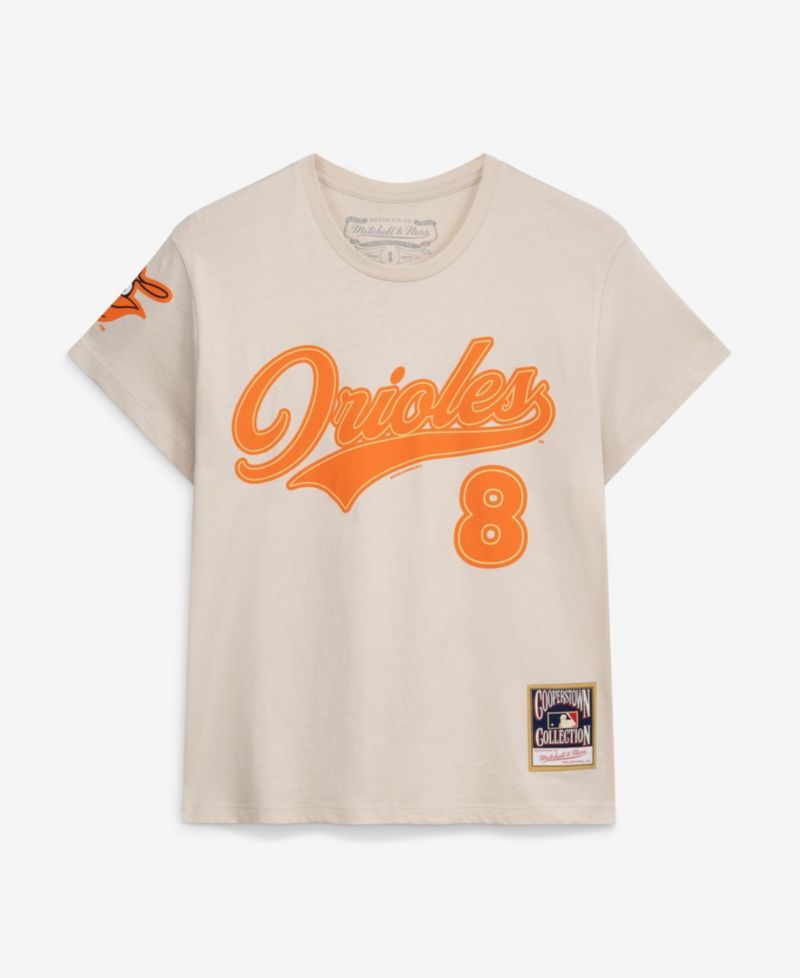 Women's Cal Ripken Jr. Cream Baltimore Orioles Cooperstown Name & Number Throwback T-Shirt