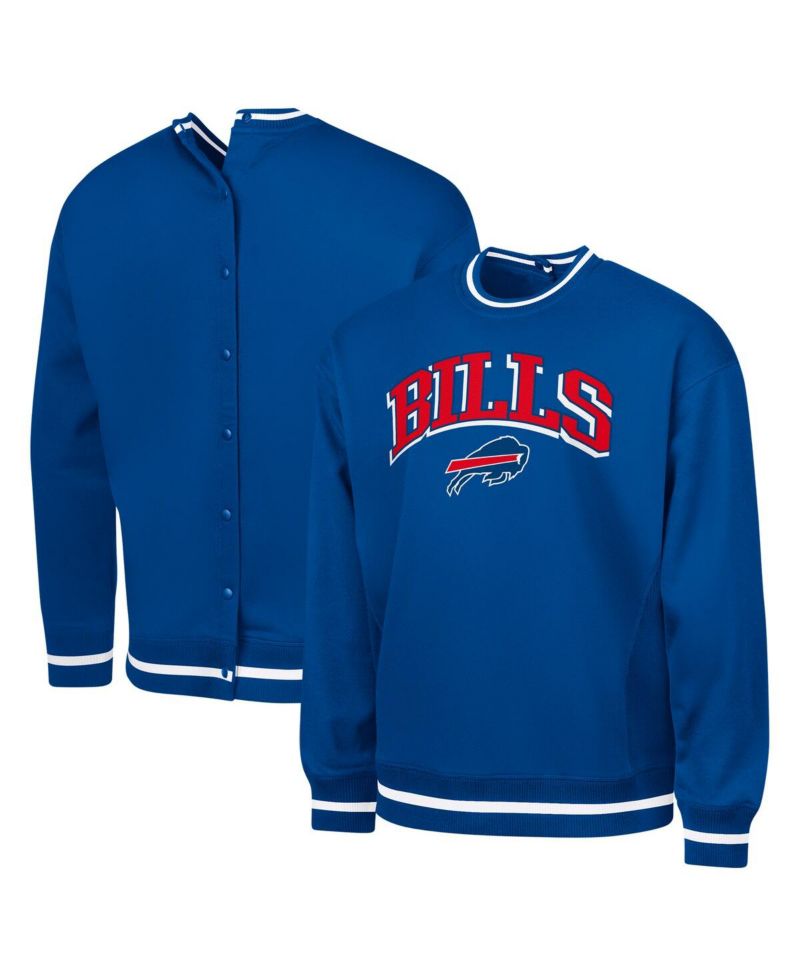 Men's Royal Buffalo Bills Adaptive Blocker Fleece Pullover Sweatshirt
