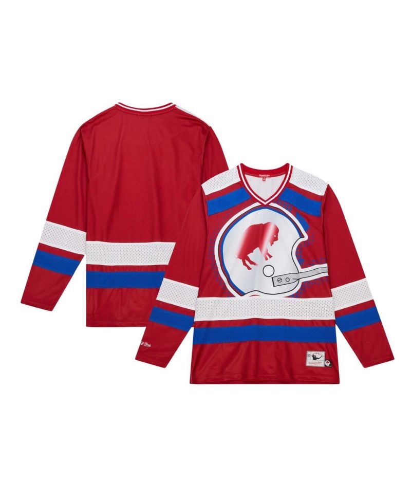 Women's Red Buffalo Bills Big Face 7.0 Long Sleeve Jersey T-Shirt