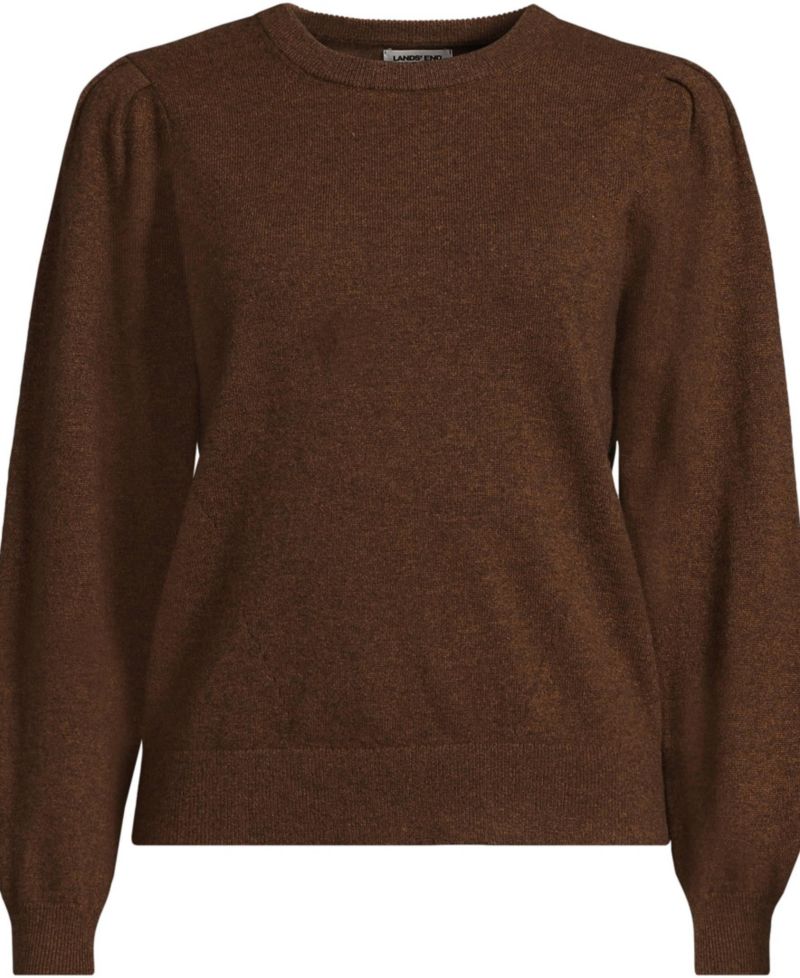 Women's Cashmere Puff Sleeve Crew Neck Sweater