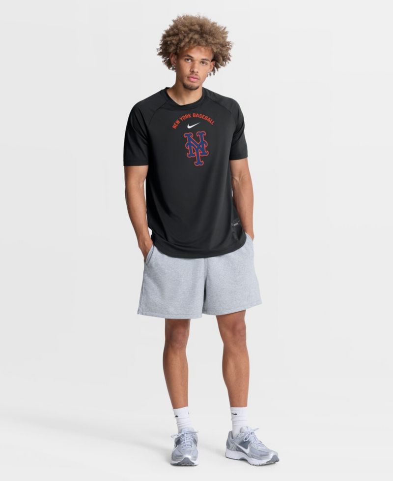 Men's Black New York Mets Authentic Collection Batting Practice Pre-Game Raglan Dri-FIT T-Shirt