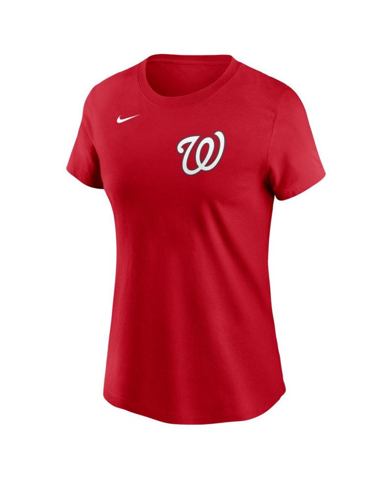 Women's Dylan Crews Red Washington Nationals Fuse Name & Number T-Shirt