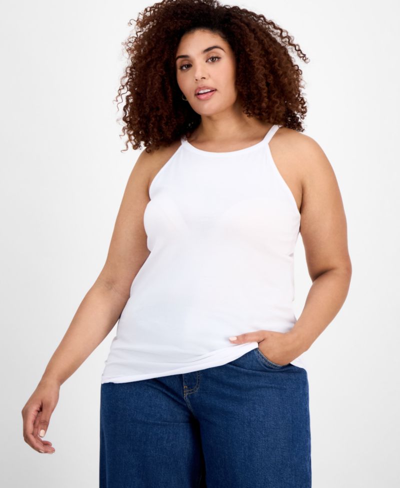 Trendy Plus Size Halter Tank Top