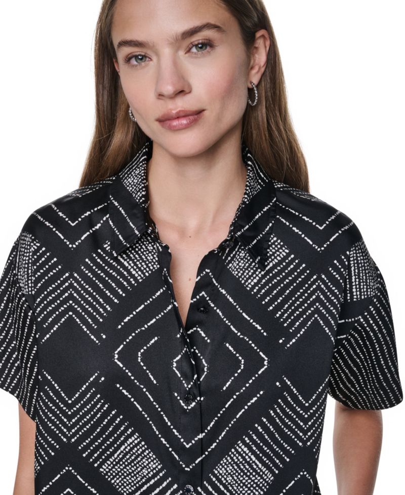 Women's Printed Button-Down Collared Neck Shirt