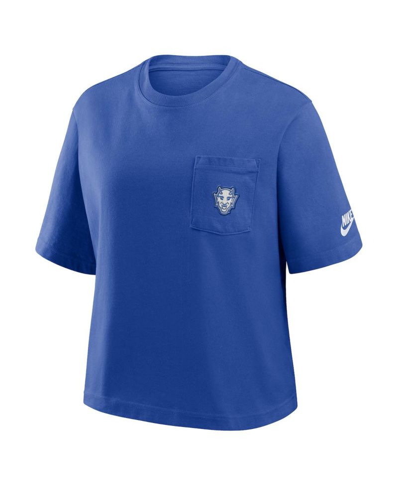 Women's Royal Duke Blue Devils Legacy Pocket Boxy T-Shirt