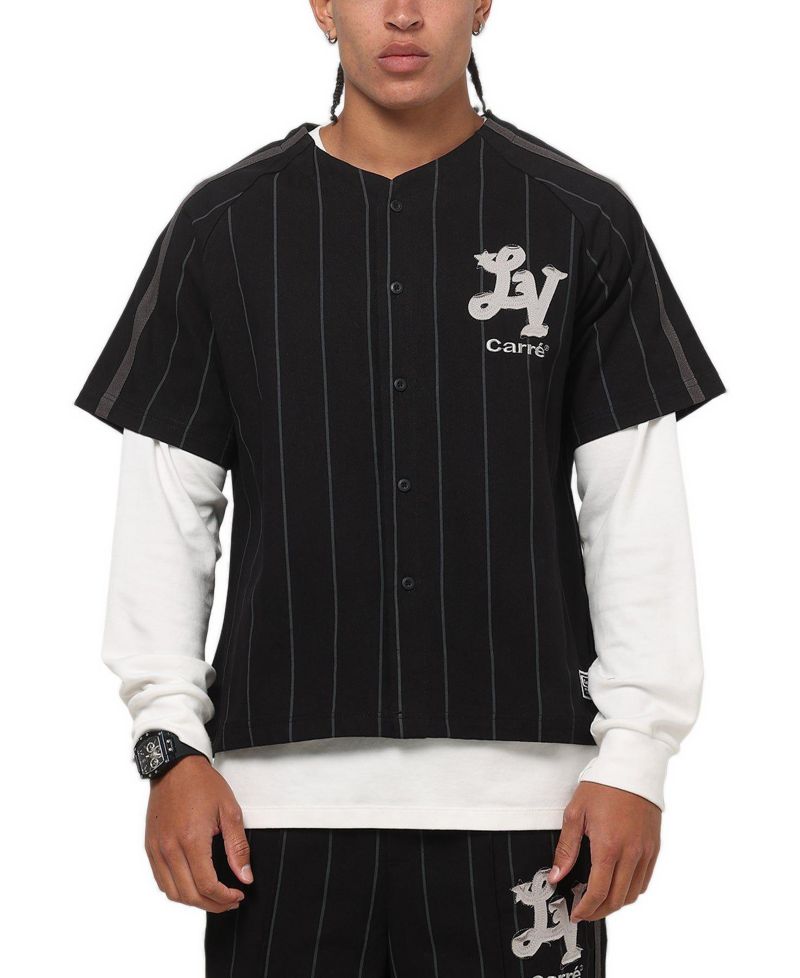 Men's City Series Pinstriped V-Neck Short-Sleeve Jersey