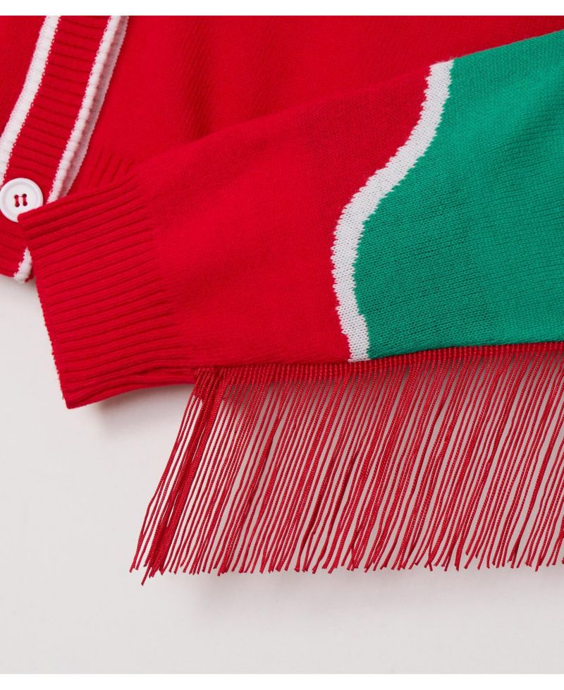 Women's Christmas Cowgirl Cropped V-Neck Cardigan