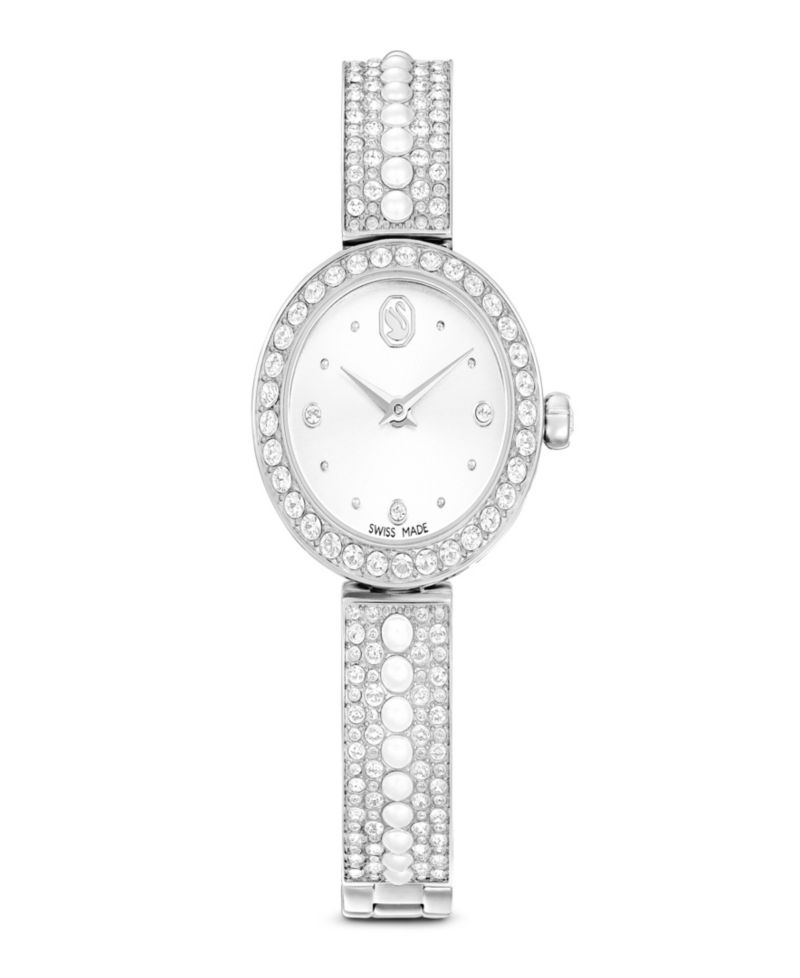 Matrix Imitation Pearl Swiss Made Crystal Bangle Bracelet Watch 26 x 26mm