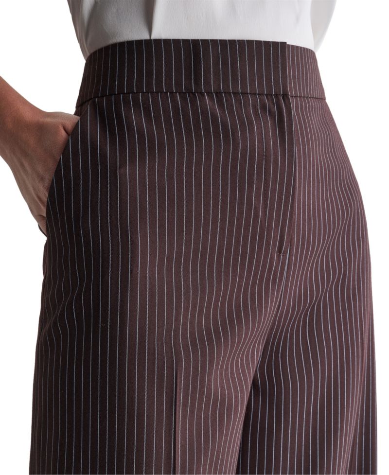 Women's Pinstripe High-Waist Wide-Leg Pants