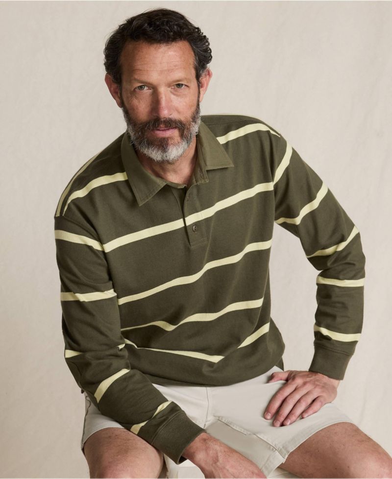 Men's Long Sleeve Rugged Rugby Polo