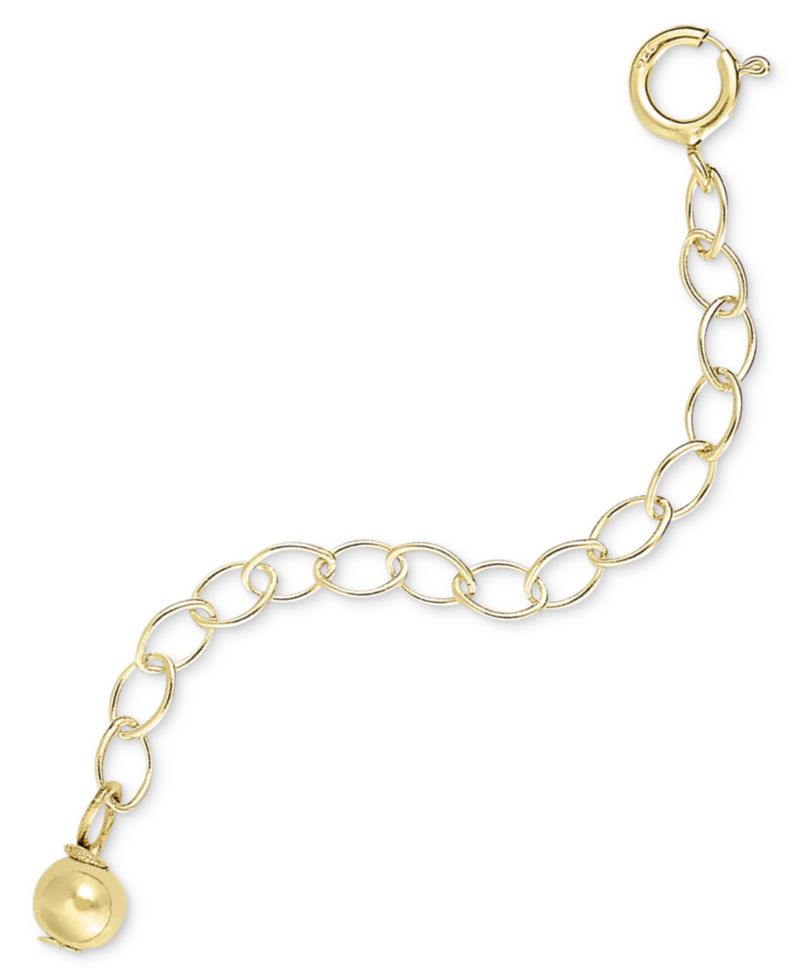 18k Gold over Sterling Silver Extension Chain Necklace, 2 Inch Chain Extender