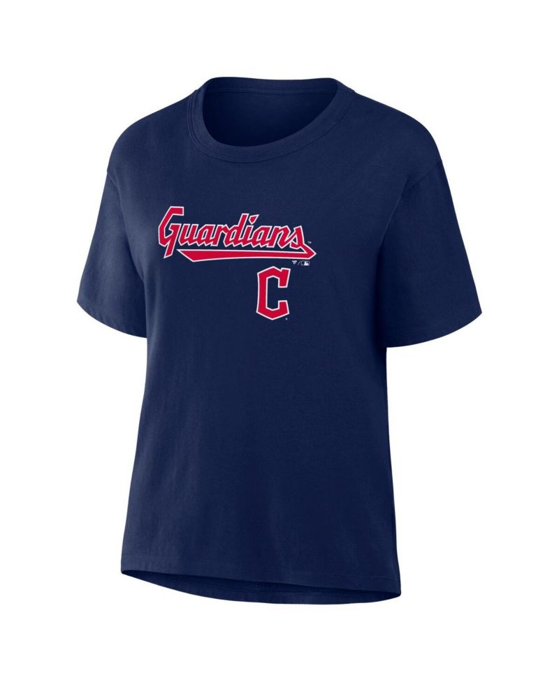 Women's Navy Cleveland Guardians Lockup Legacy T-Shirt