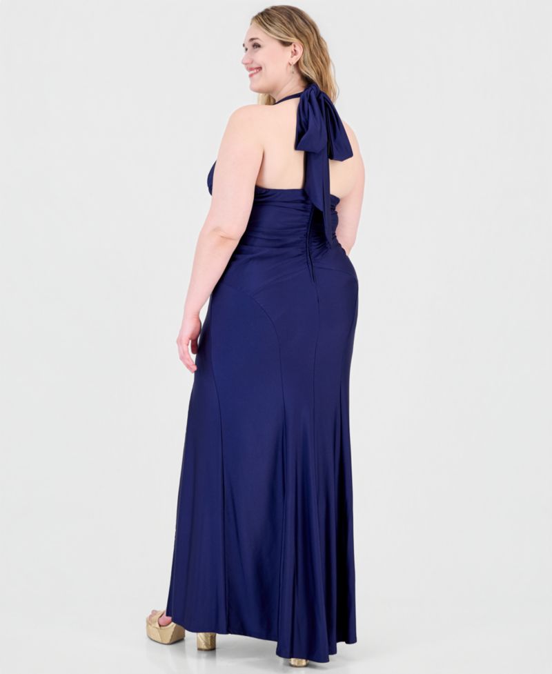 Plus Size Halter Bodycon Maxi Dress