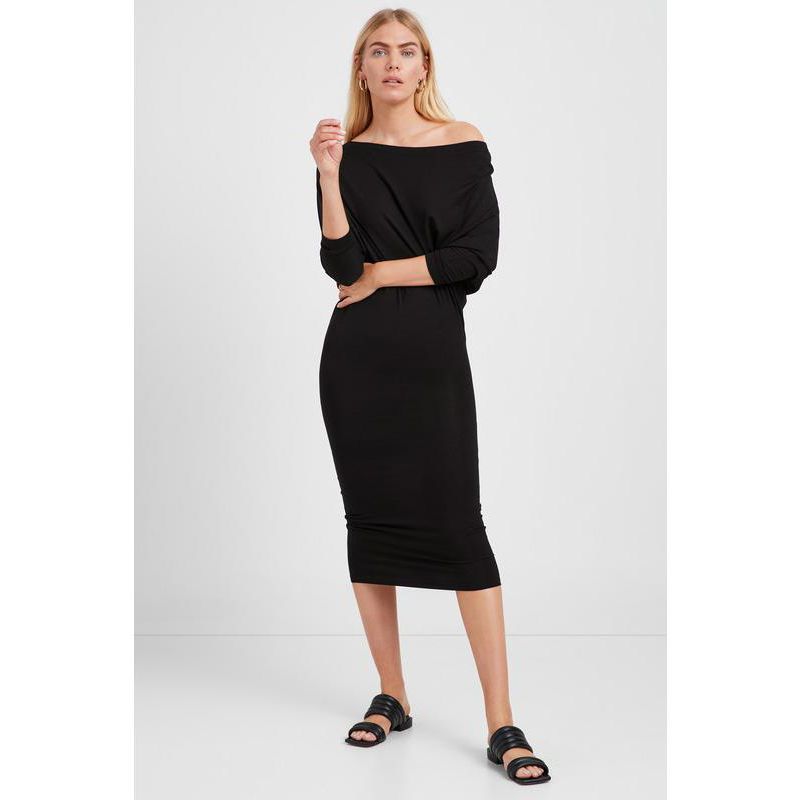 Women's Julia Off-Shoulder Batwing-Sleeve Jersey Midi Dress