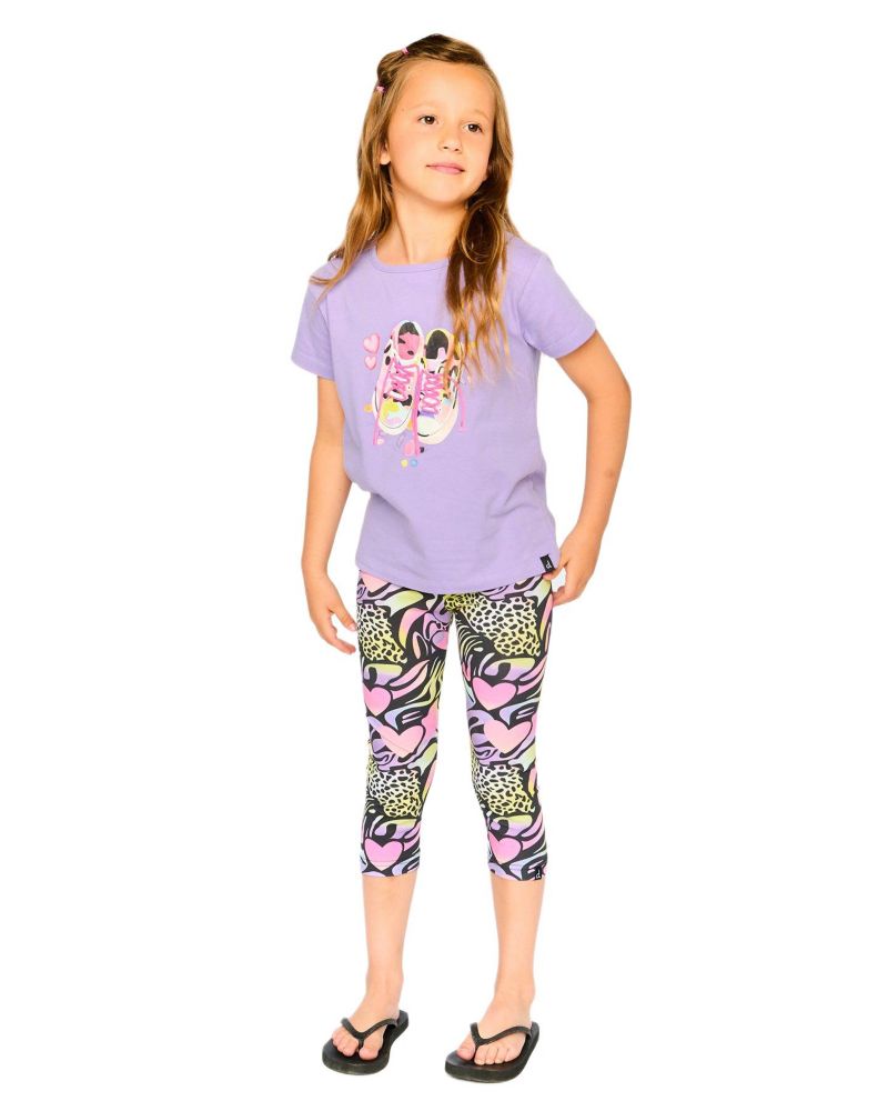 Toddler Girls Cotton Jersey Capri Printed