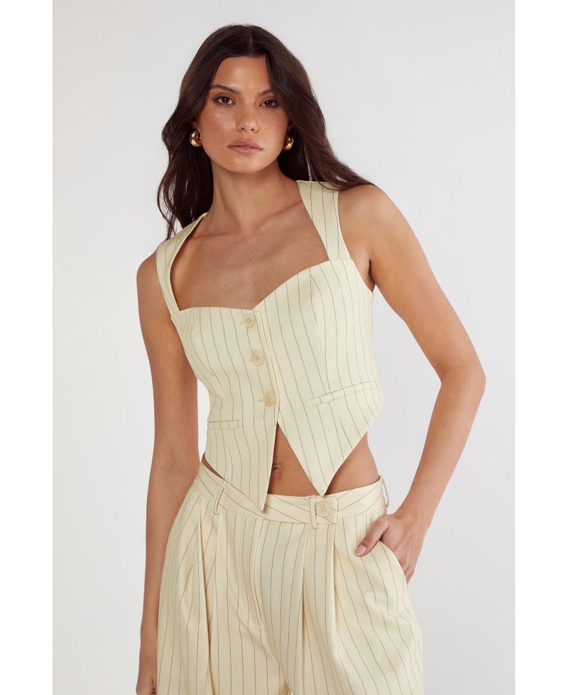 Women's Pinstripe Tailored Top
