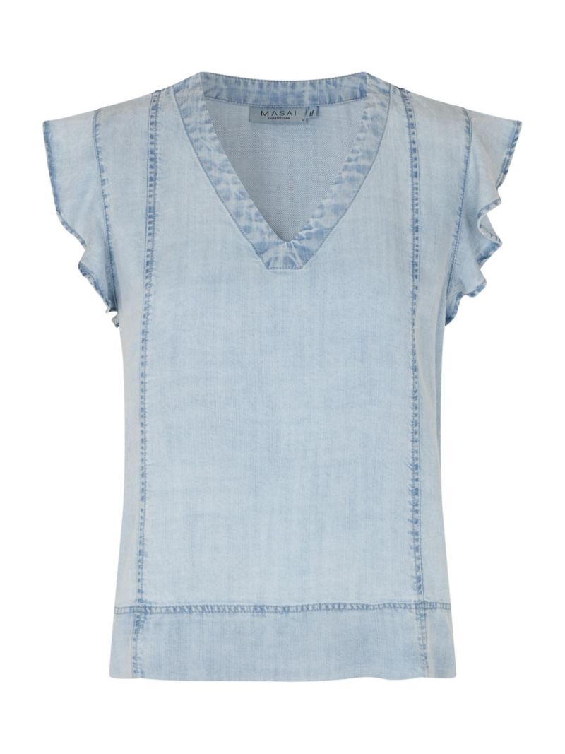 Women's Madalali Denim V-Neck Blouse