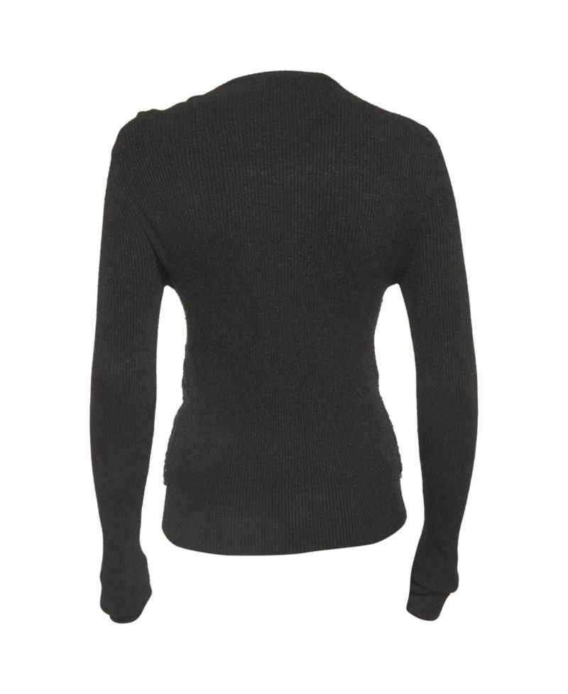 Women's Lace And Rib Knit Cardigan