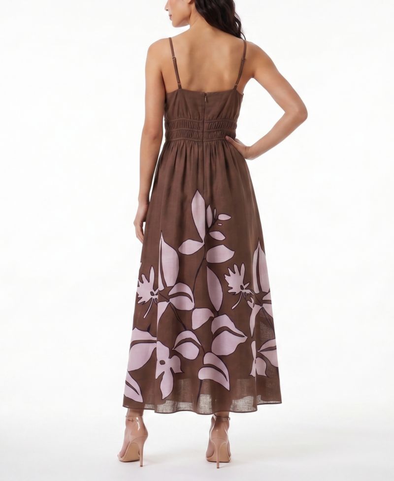 Women's Floral V-Neck Tiered A-Line Dress