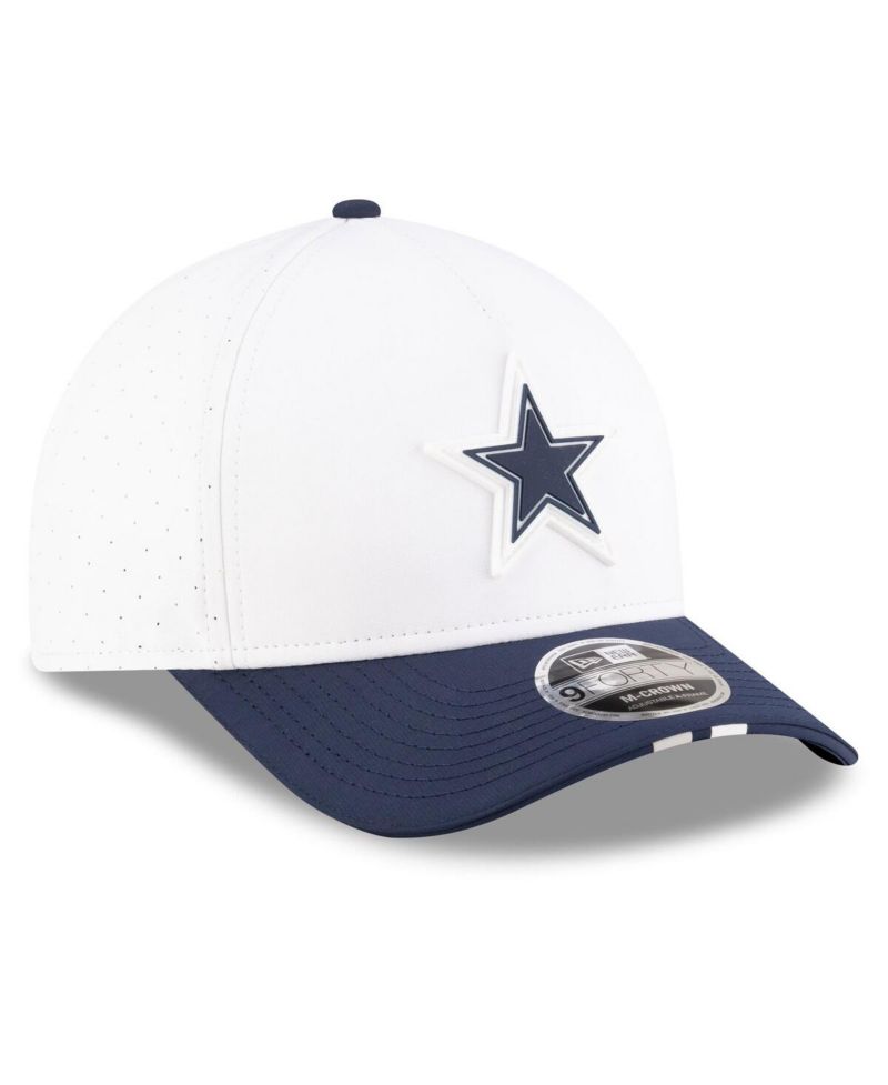 Men's White/Navy Dallas Cowboys 2025 NFL Training Camp A-Frame 9FORTY Adjustable Hat