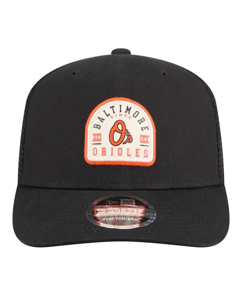Men's Black Baltimore Orioles Alternate Logo Contest 9SEVENTY Adjustable Trucker Hat