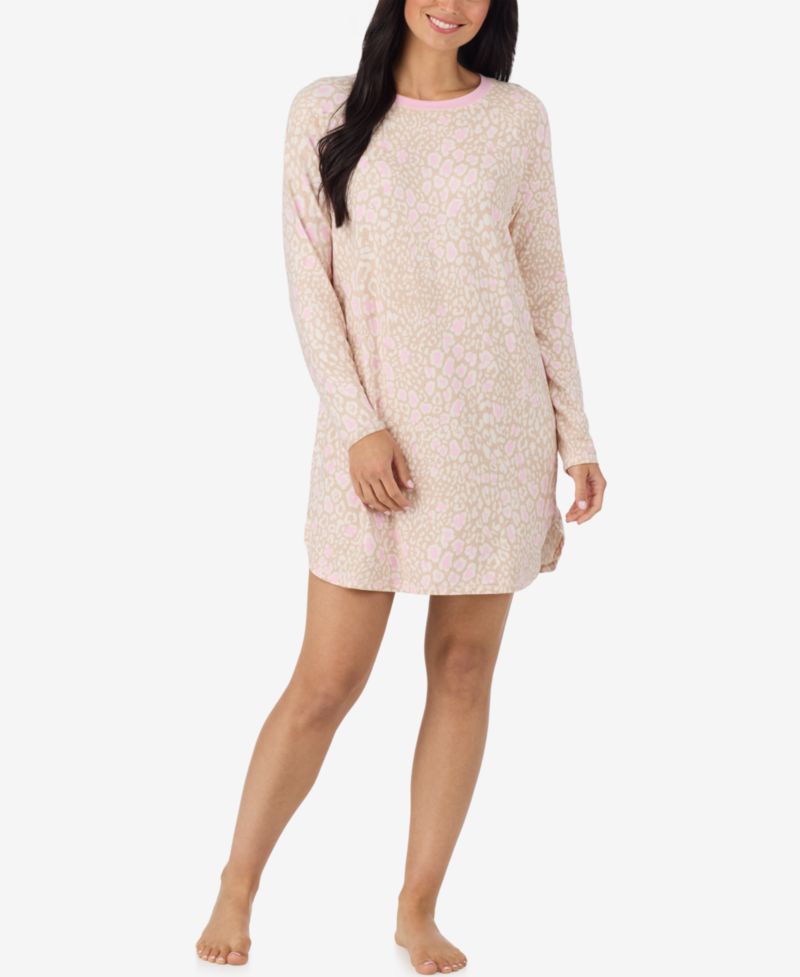 Women's Sweater-Knit Scoop Neck Curved-Hem Sleep Shirt