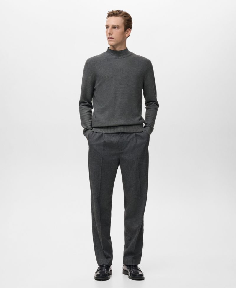 Men's Structured Perkins-Neck Sweater