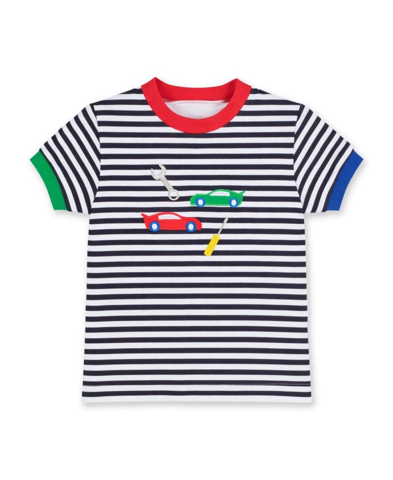 Baby Boy (12M-24M) Stripe Knit T-Shirt With Cars and Tools